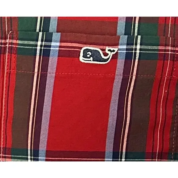 Vineyard Vines Tucker Tartan Plaid Shirt Classic Red Button Down Top Men's Small - Picture 5 of 10